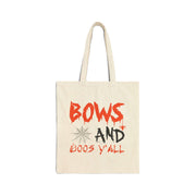 Bows and boos y’all cotton Canvas Tote Bag