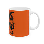 Bows and Boos Y’all Orange Halloween Mug, 11oz