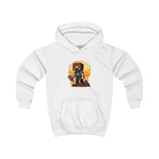 minecraft character with an axe Kids Hoodie