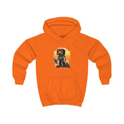 minecraft character with an axe Kids Hoodie