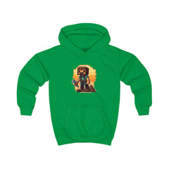 minecraft character with an axe Kids Hoodie