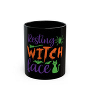 Resting witch face black Mug 11oz