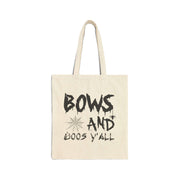 Bows and boos y’all cotton Canvas Tote Bag