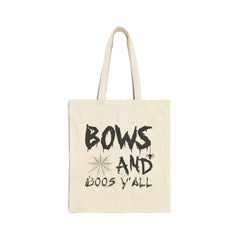 Bows and boos y’all cotton Canvas Tote Bag