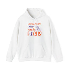 Hocus pocus, I need wine to focus unisex Heavy Blend™ Hooded Sweatshirt